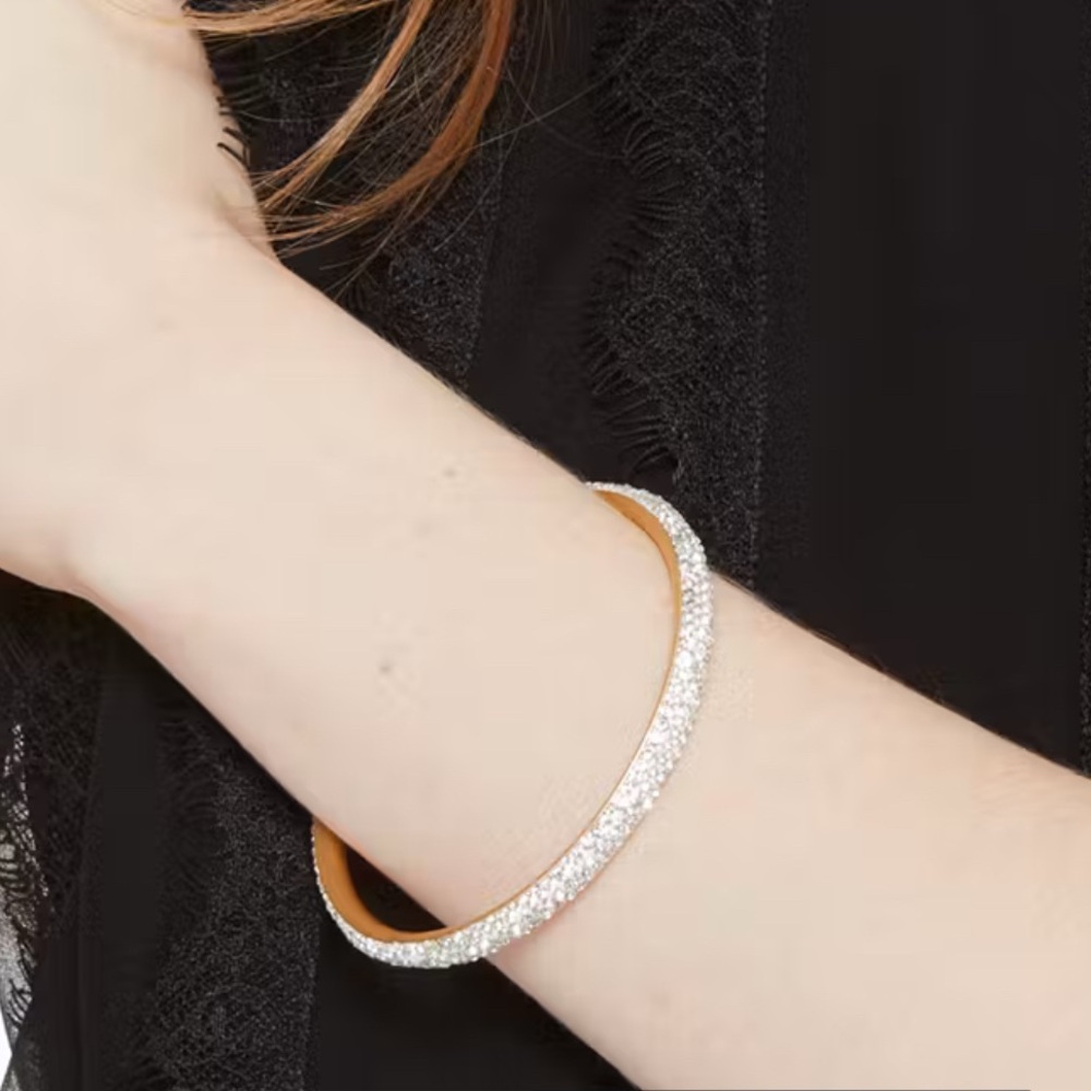 Kate Spade Gold Razzle Dazzle Bangle Bracelet ~ Prom Wedding Rhinestone Bling - Picture 2 of 4